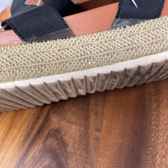 Aloha Island Shoes Womens 9M Black Stretch Slip On Sandal Espadrille Laguna - Picture 9 of 16